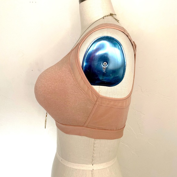 Delimira front closure Bra full coverage tan 40D Woman's with X back support - Picture 3 of 7